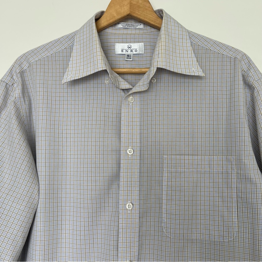 Enro Gray Checkered Dress Shirt